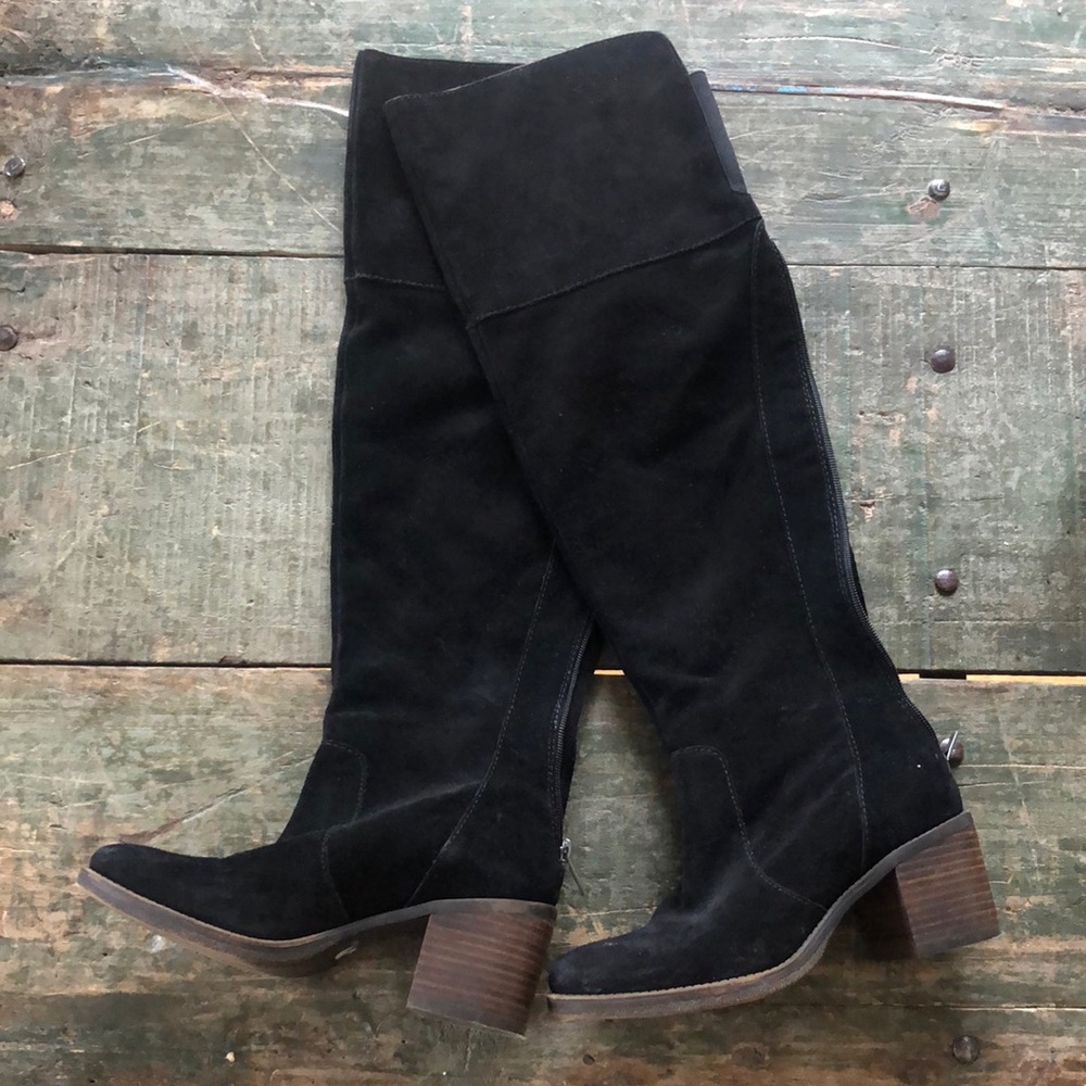 Women’s knee high suede boots